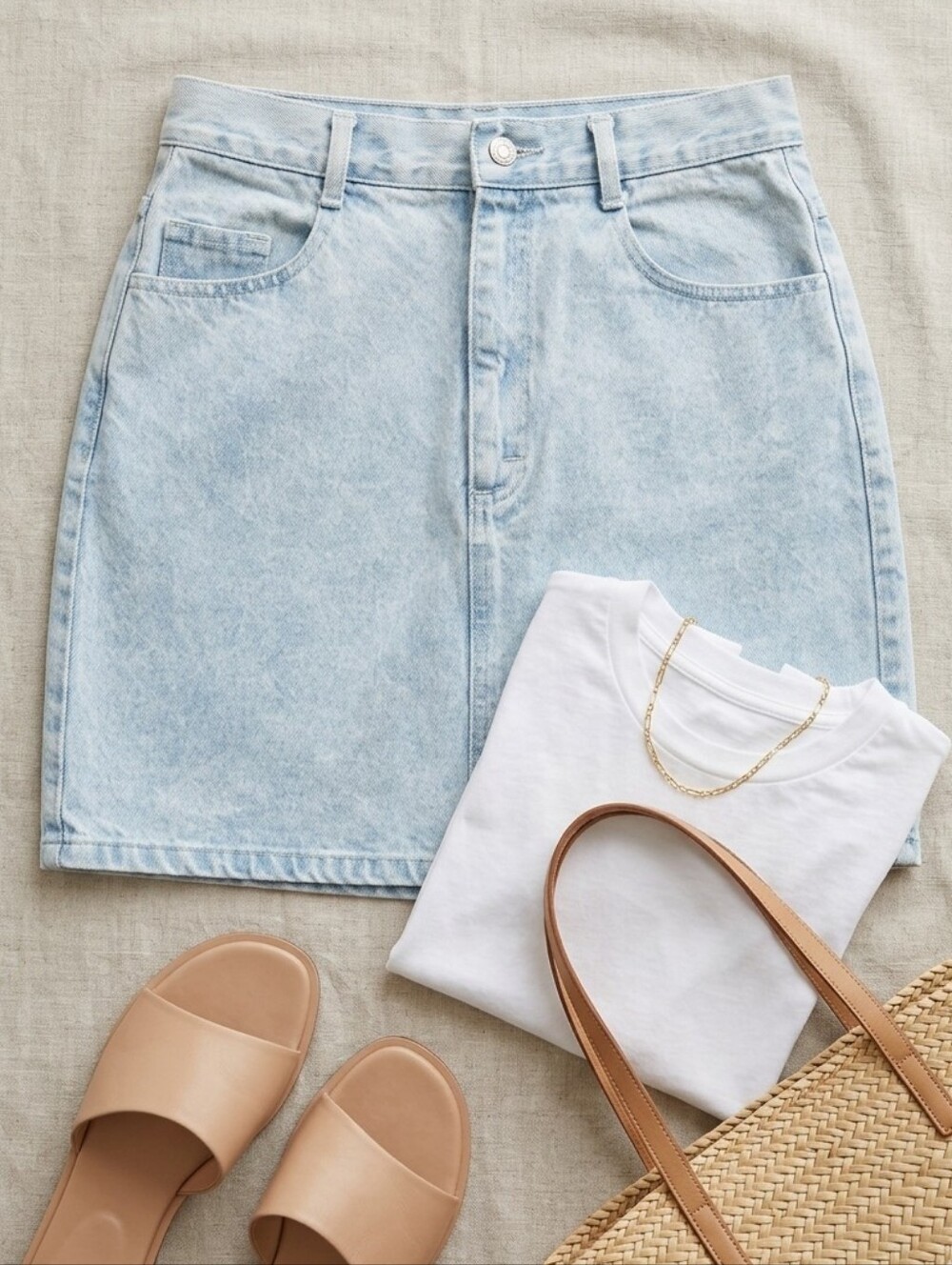 90s Y2K Paris Sport Club Light Wash Denim Mini Jean Skirt